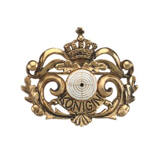 Königinnenbrosche altgoldfarbig